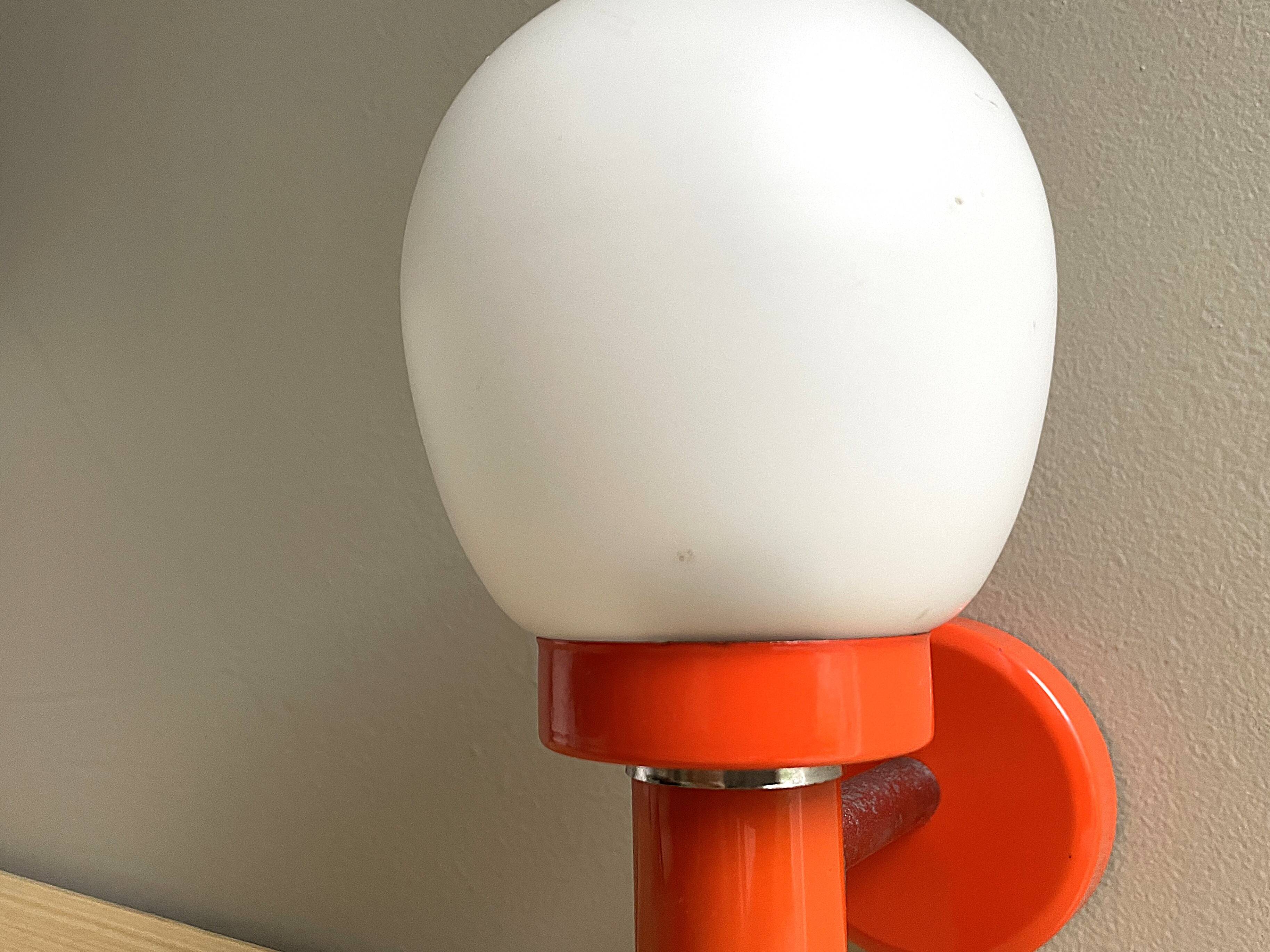 Mid Century orange wall sconce lamp 1970s