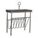 Magazine rack Vintage shelf, side table, brass magazine rack table