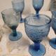 6 seventies/eighties stemmed glasses with fruity decoration