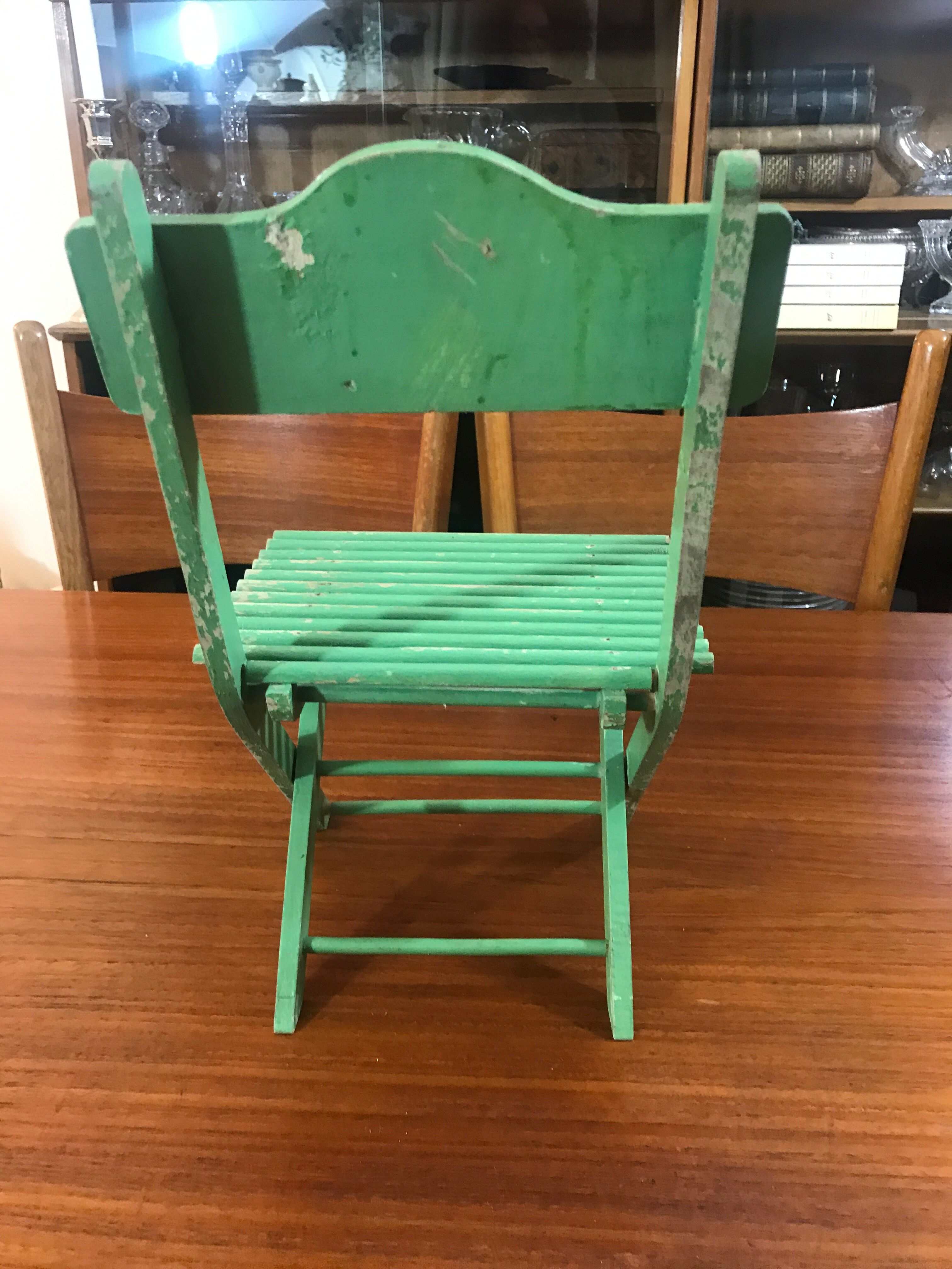 Wooden folding chair for doll 1950