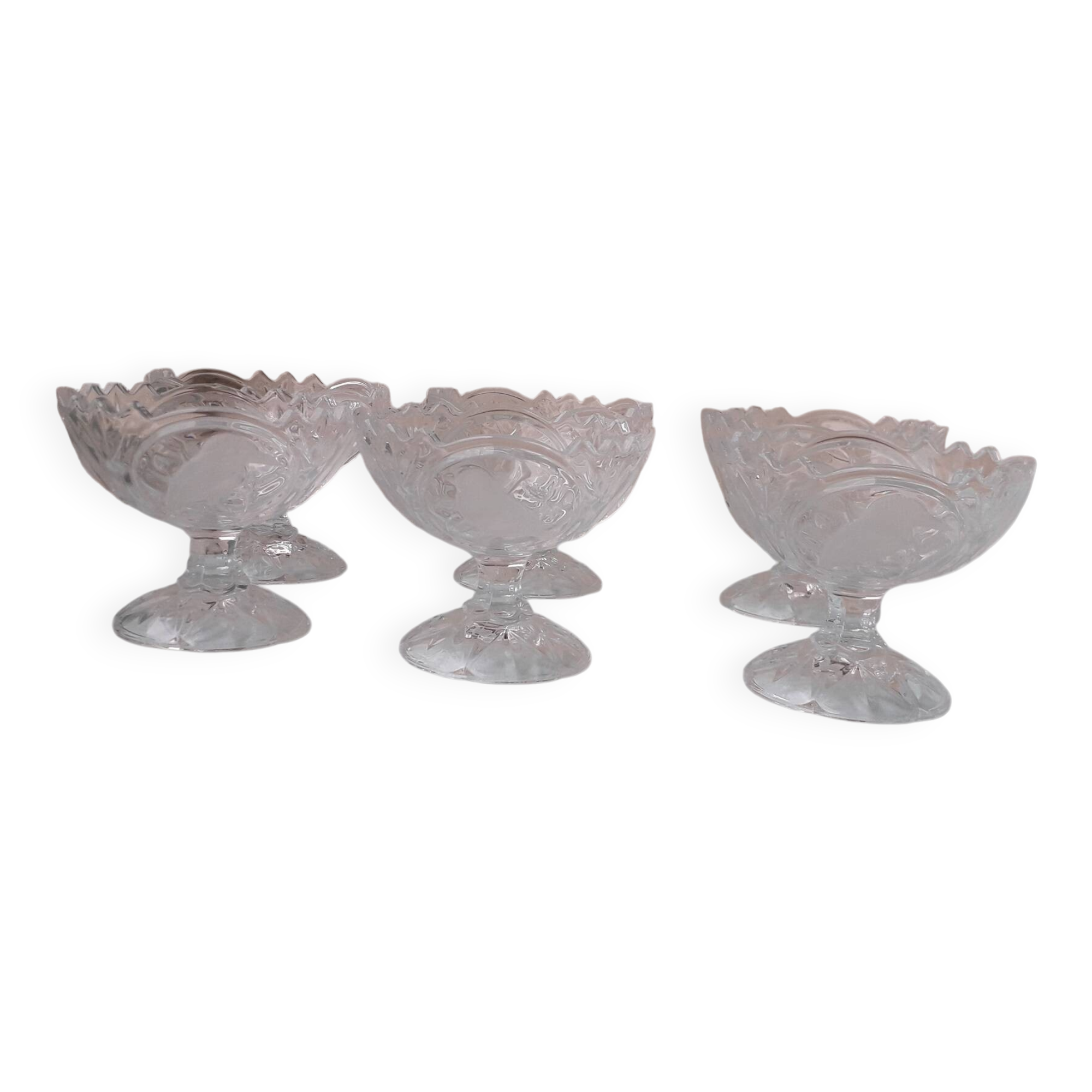 6 crystal dessert bowls