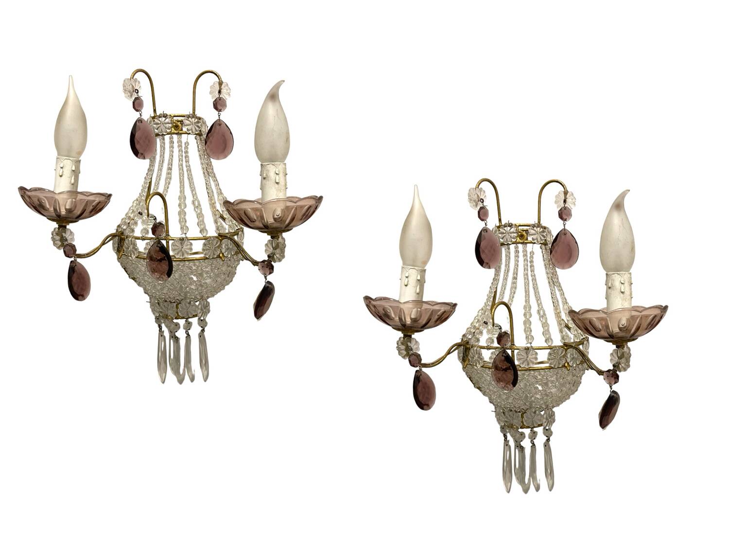 Appliques en perles de verre Ensemble de 2 années 1980