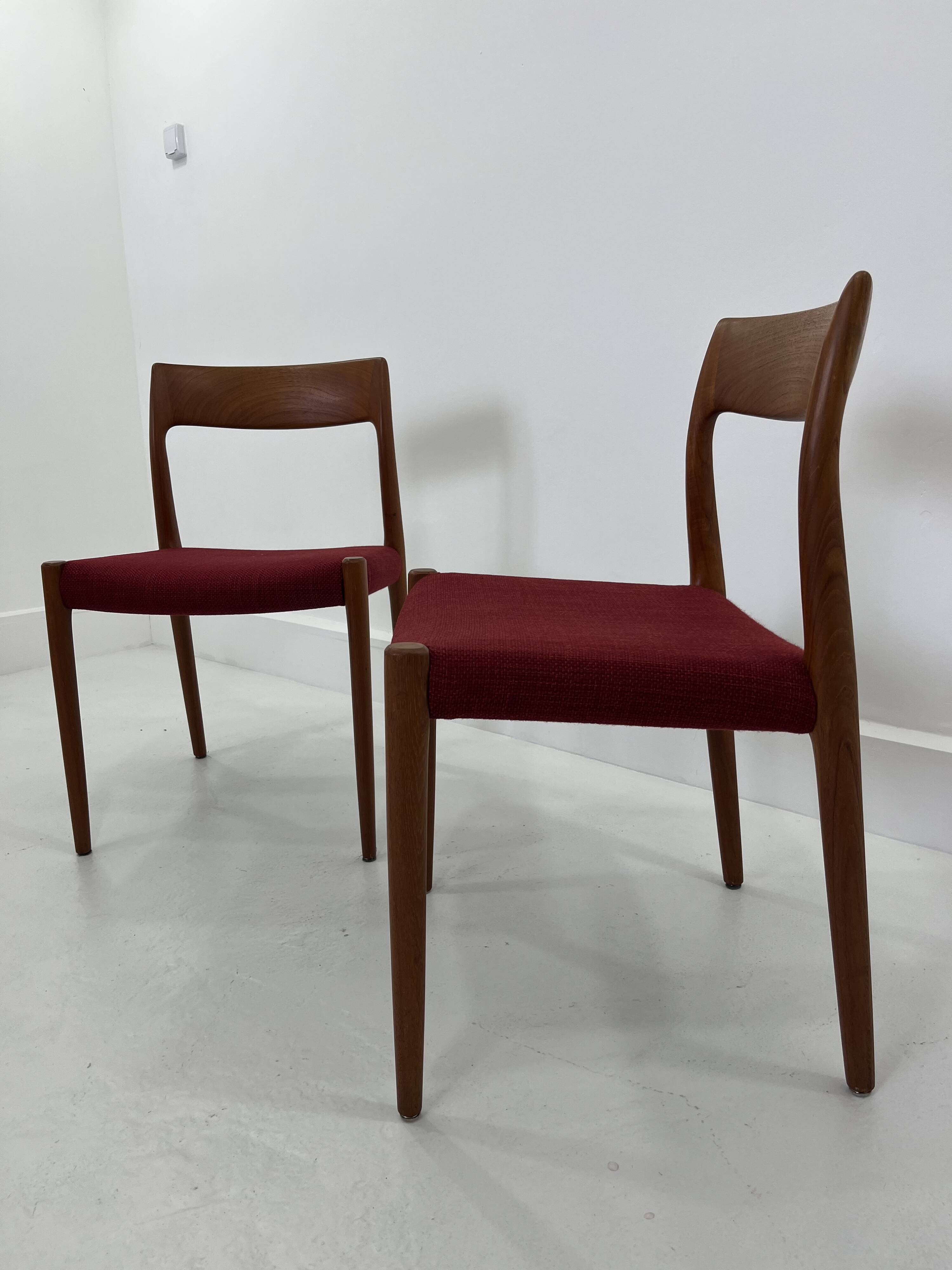 Set of Danish Chairs by Niels Møller for J. L. Møllers, 1960s, Set of 2