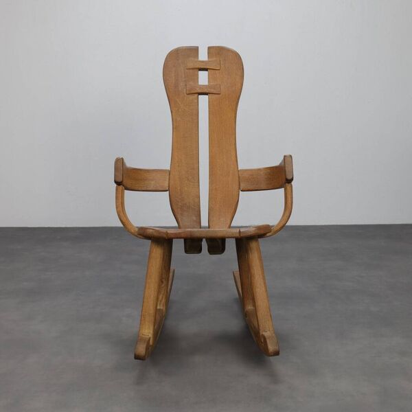 Fauteuil à bascule brutaliste de De Puydt, années 1970