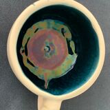 2 cups maja white and blue enamelled ceramic cups