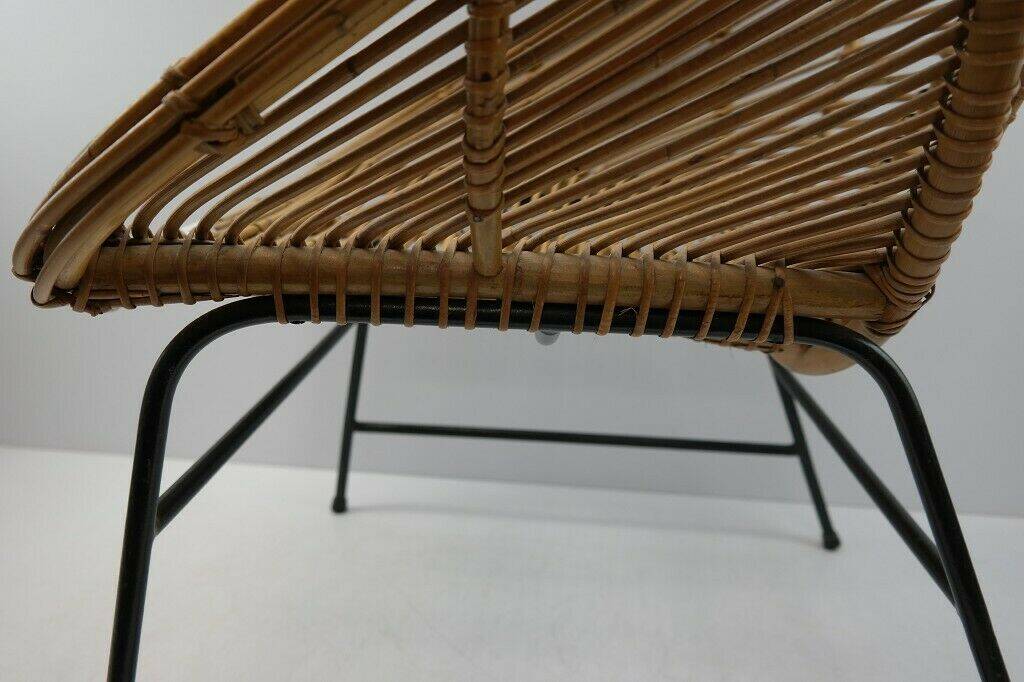 Mid century bamboo an iron pod chair, 1960s