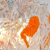 Chandelier vintage avec médaillons oranges