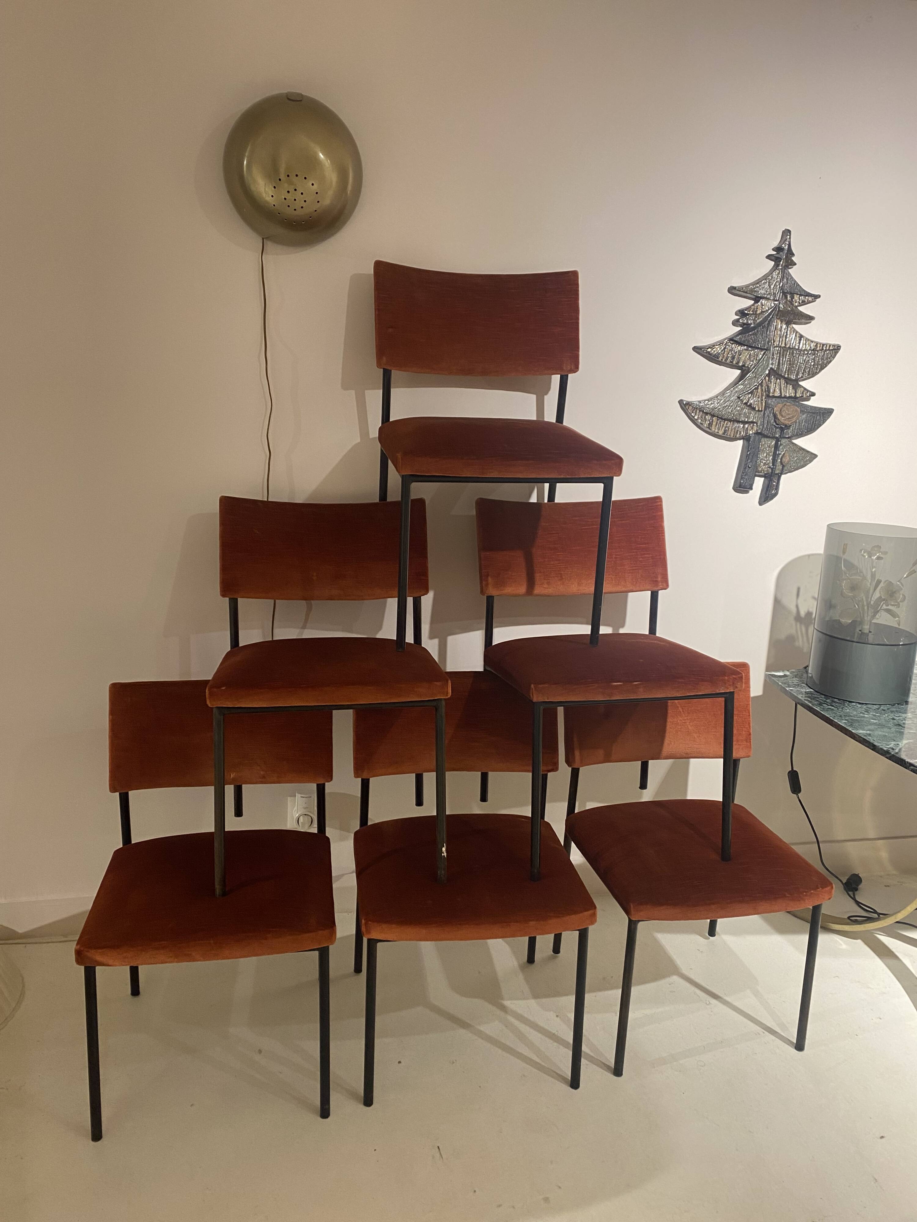 6 Chairs 764 by Joseph Andre Motte, Steiner Editions, 1950