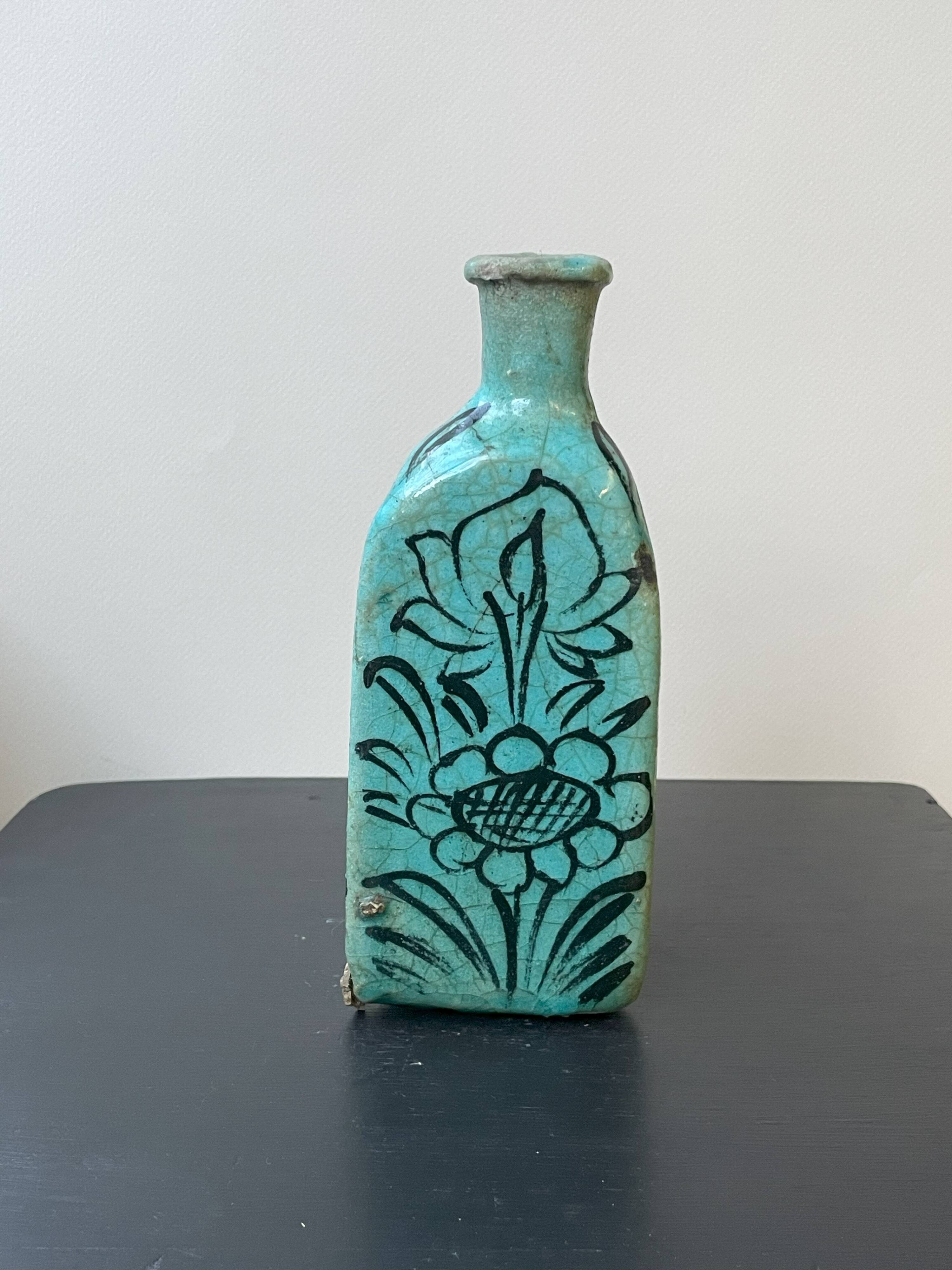 Set of 2 Turquoise Triangular Vases #1 and #2