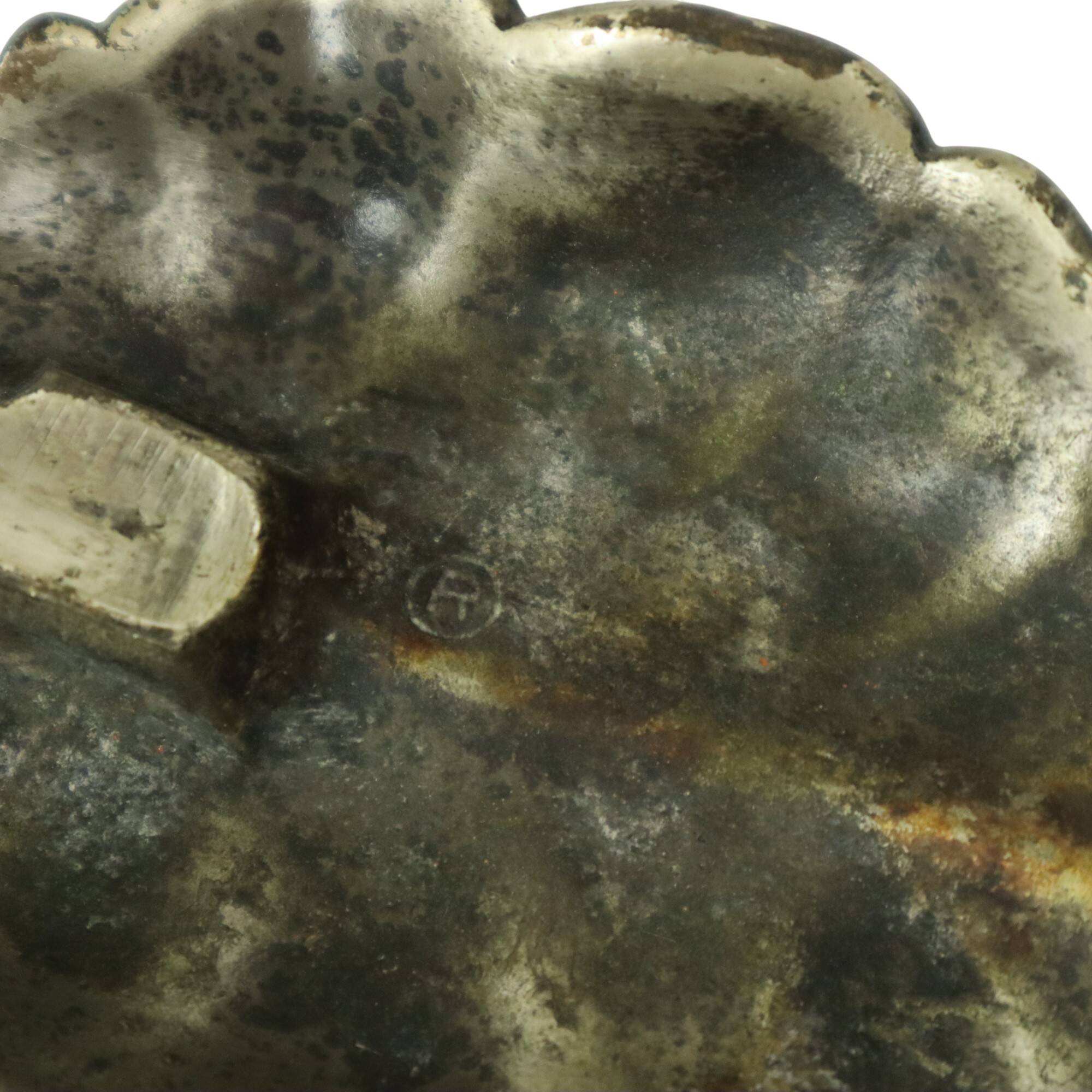 Grand cendrier tournesol en bronze argenté S. Agudo 62 cm