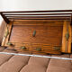 Large antique oak and brass wall coat rack – luggage rack style