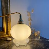 Walking lamp with vintage opaline globe