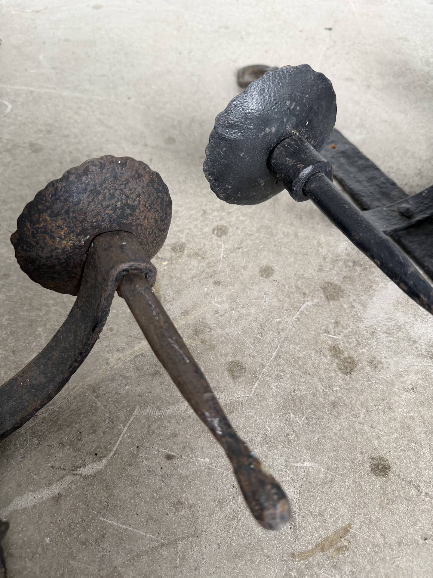 Wrought iron candle holders 1900 brutalist sconces