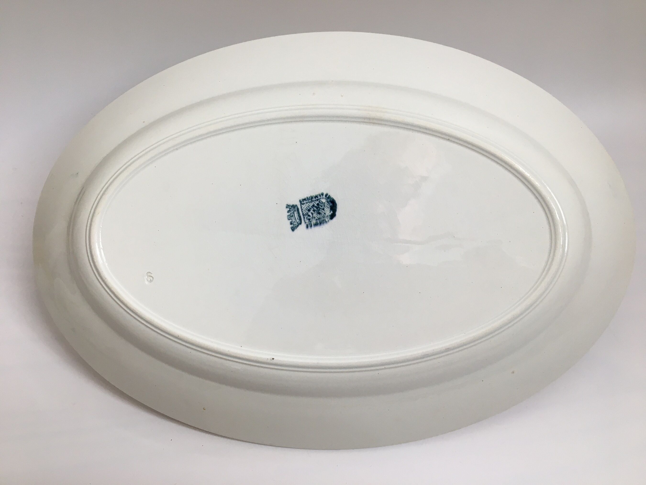 Oval Service Dish "Société des Grands Etablissements Céramique St Amand"