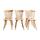 Set of 6 solid beech bar chairs completely renovated, circa 1960