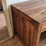 Vintage administrative desk - solid walnut with drawers