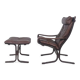 Norwegian lounge chair with ottoman designed by Ingmar Relling, 1960s
