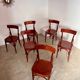 Set of 6 vintage 70s curved varnished wood bistro chairs