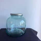 Large green glass jar