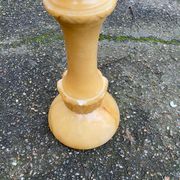 Sellette ronde pied central en marbre albâtre sculpté 52cm