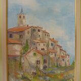 Huile sur toile signée Usselmann, Bézaudun-les-Alpes 06
