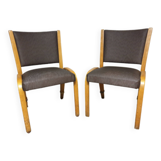 Paire de chaises Bow Wood Mid-Century