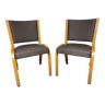 Paire de chaises Bow Wood Mid-Century
