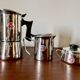 Euroexpress Nanni stainless steel set, 6-cup coffee maker, Italy 1980