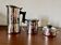 Euroexpress Nanni stainless steel set, 6-cup coffee maker, Italy 1980