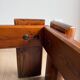 Square coffee table in solid wood and smoked glass – 70s