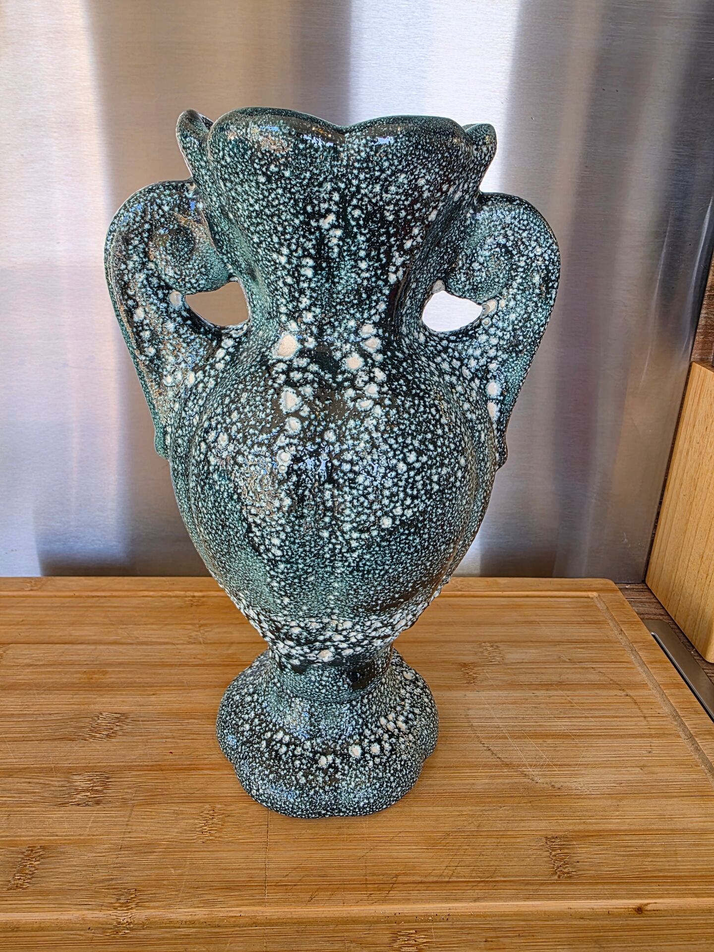 Large Amphora Vase Vallauris Vintage – Foam Glaze / Fat Lava (32 cm)