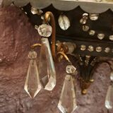 Religious wall light with tassels and eglomised glass