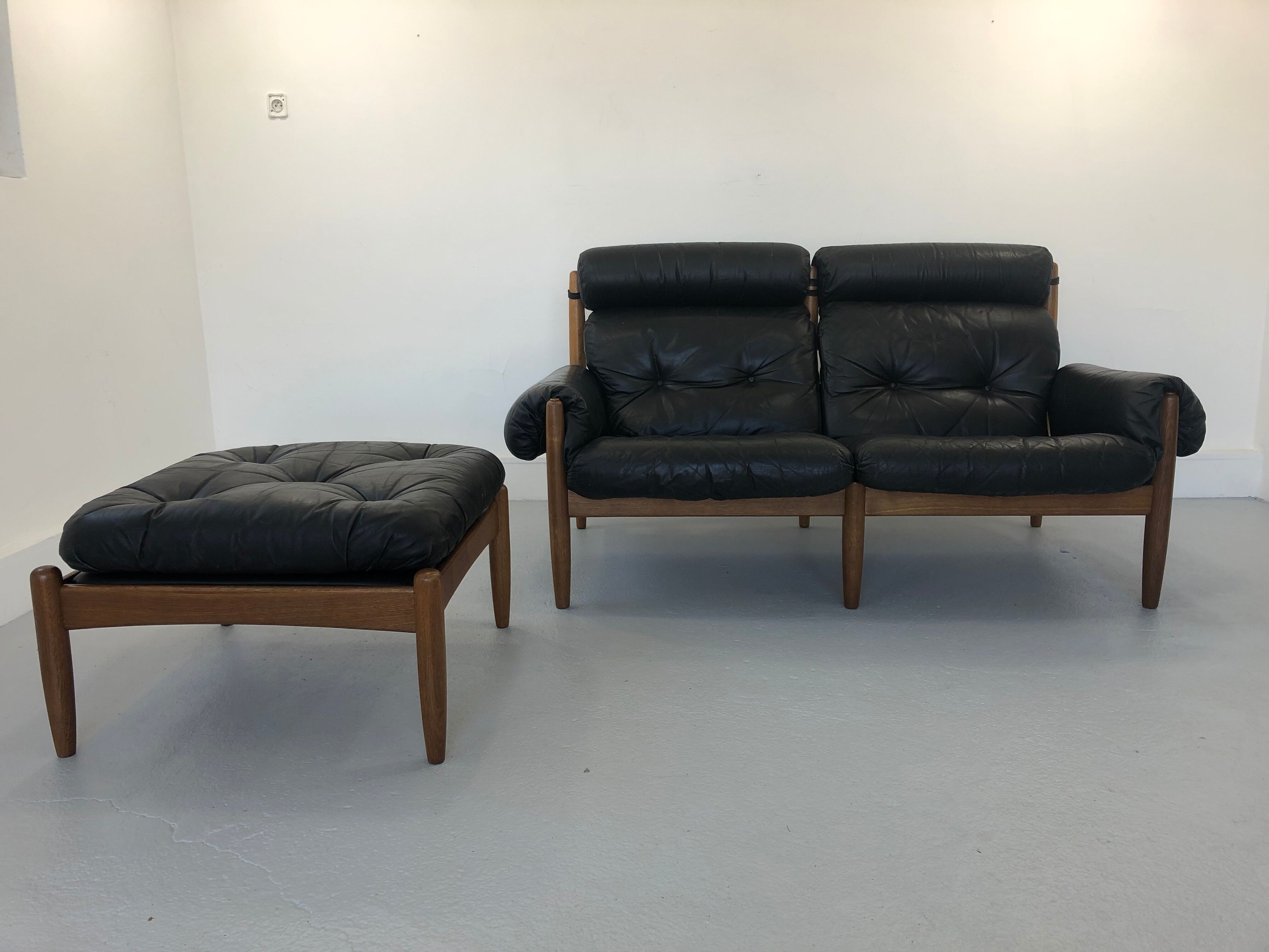 Sofa and Pouffe by E. Merthen, Ire Møbler, Sweden, 1960s