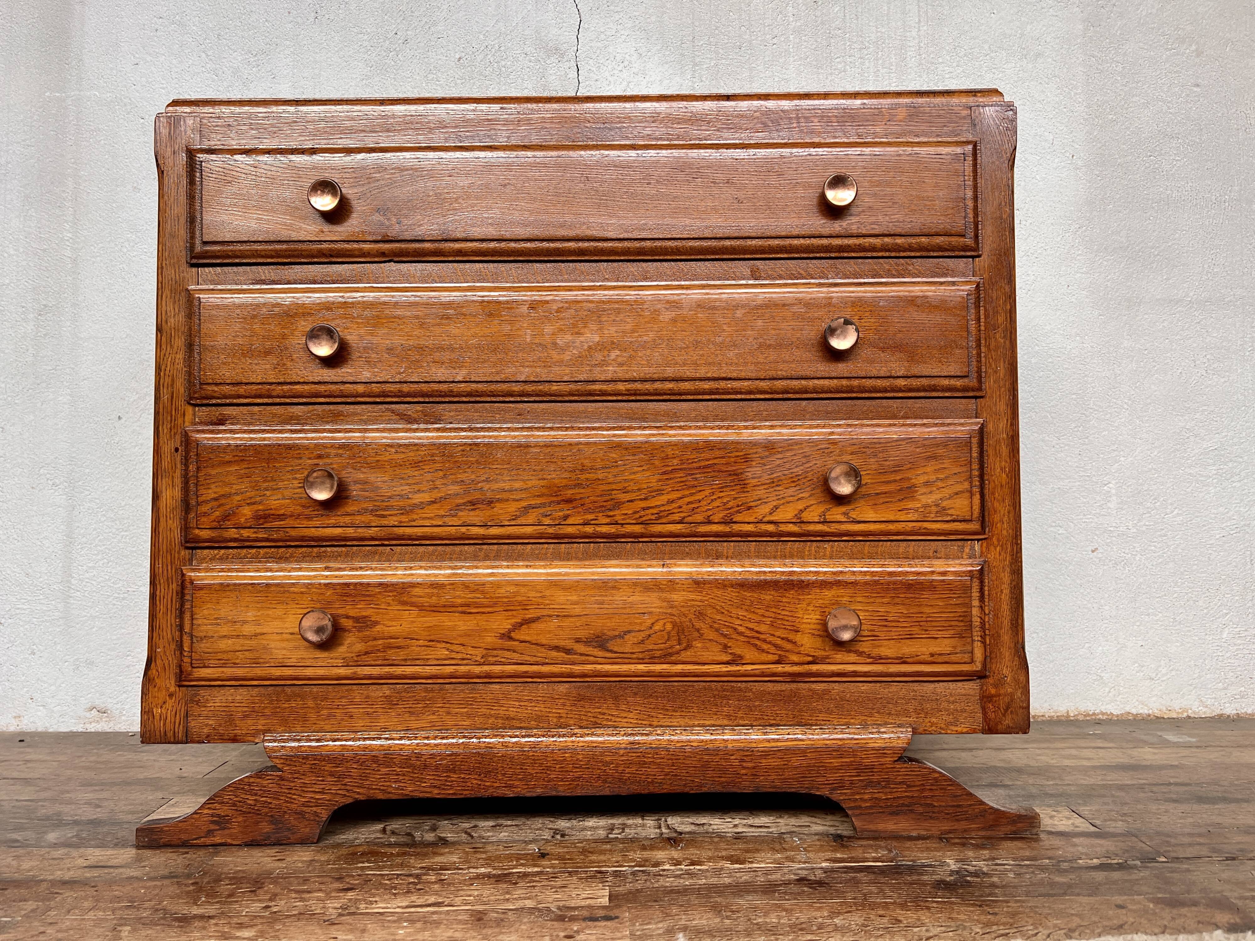 Commode style art deco 1950 1960 handles pink brass