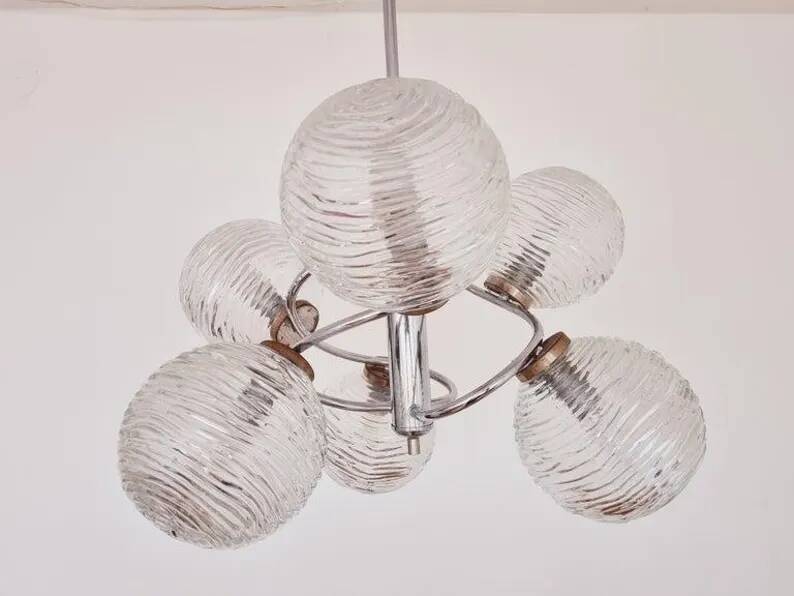 Large Midcentury Galaxy Sputnik Chandelier, Germany, 1970s
