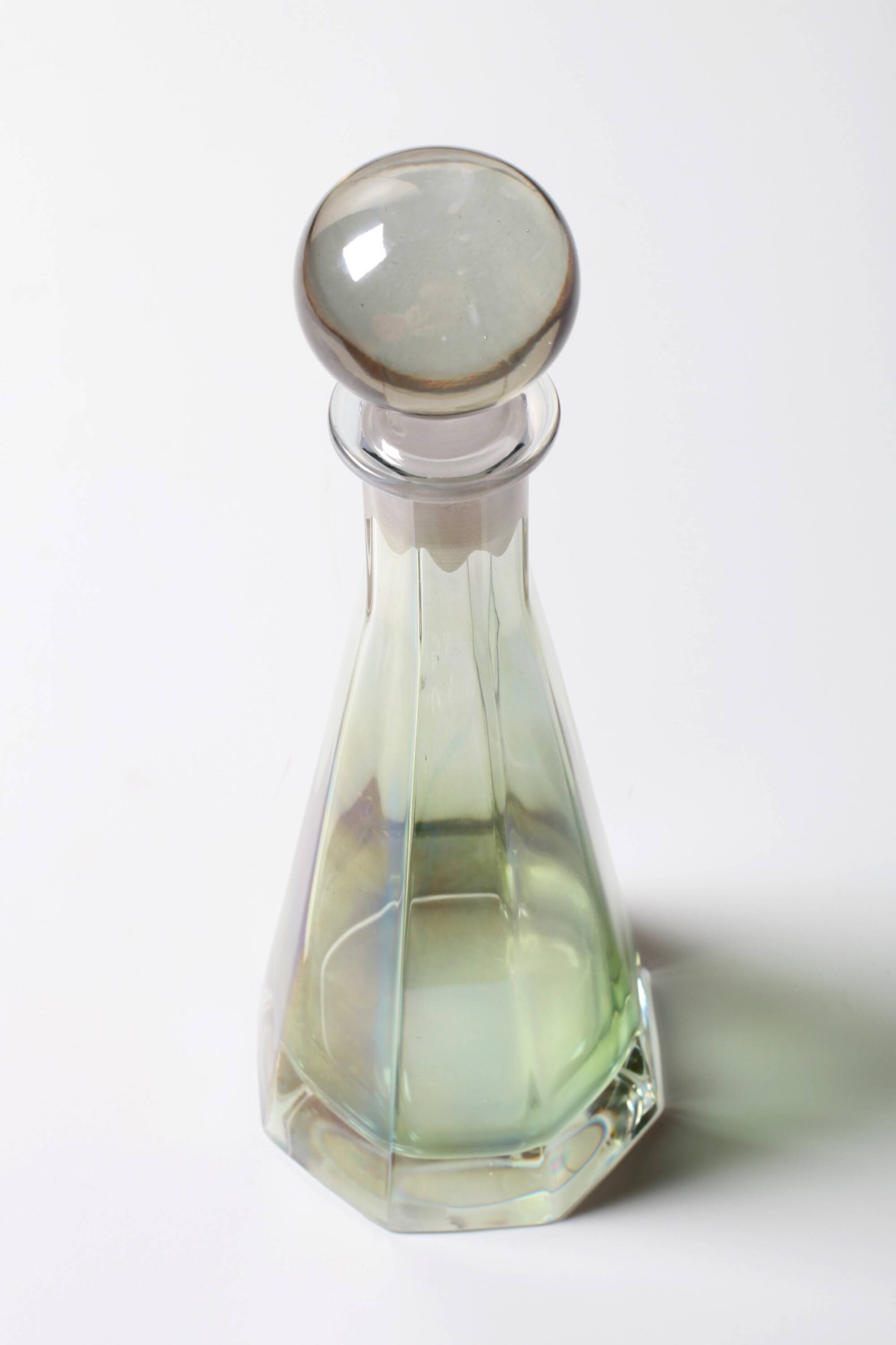 Stylish Spirit Decanter with Grey Original Stopper / Italy / 1960s