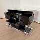 Willy Rizzo Dry Bar, Black Lacquer, Chrome, Leather, Italy circa 1970