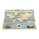 Old double-sided school map, Rossignol edition