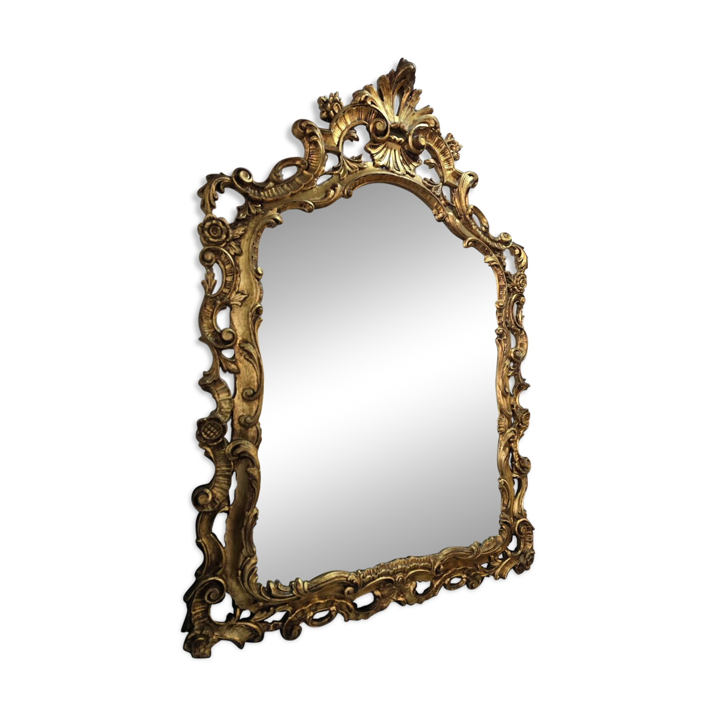Large golden rocaille mirror