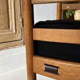 Scandinavian lounge chair COJA in wood and leather, 1960s