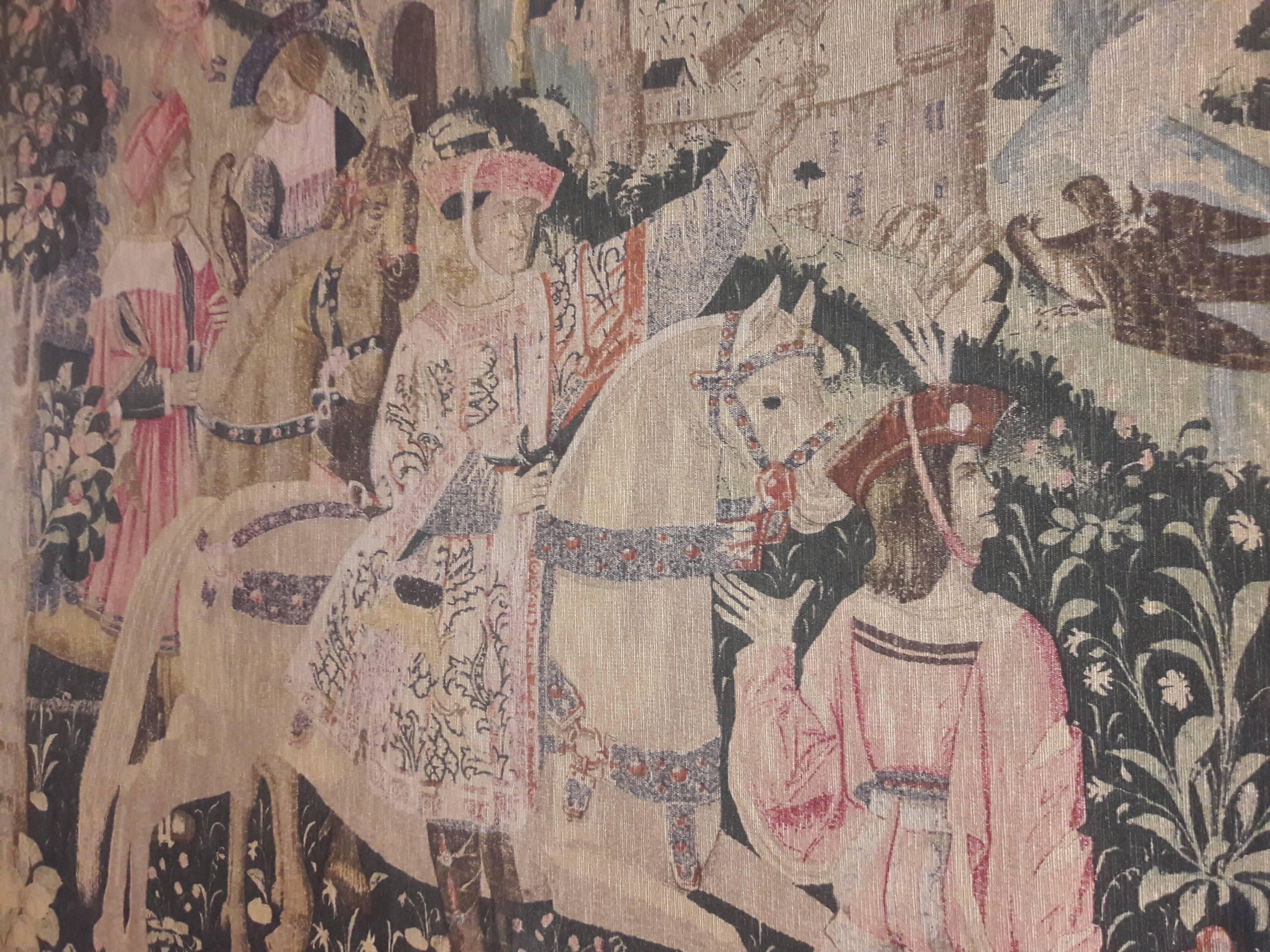 Wall tapestry art edition Rambouillet Departure for the hunting museum of medieval Cluny Middle Ages