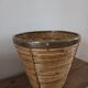Rattan and brass cache pot, Italy.