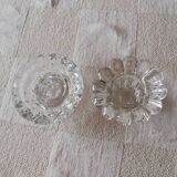 Set of two crystal candle holders in different shapes