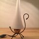 Atypical opaline brass lamp 50s
