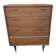 Mid-century teak chest of drawers in brown with four drawers, brass handles, 1960s.