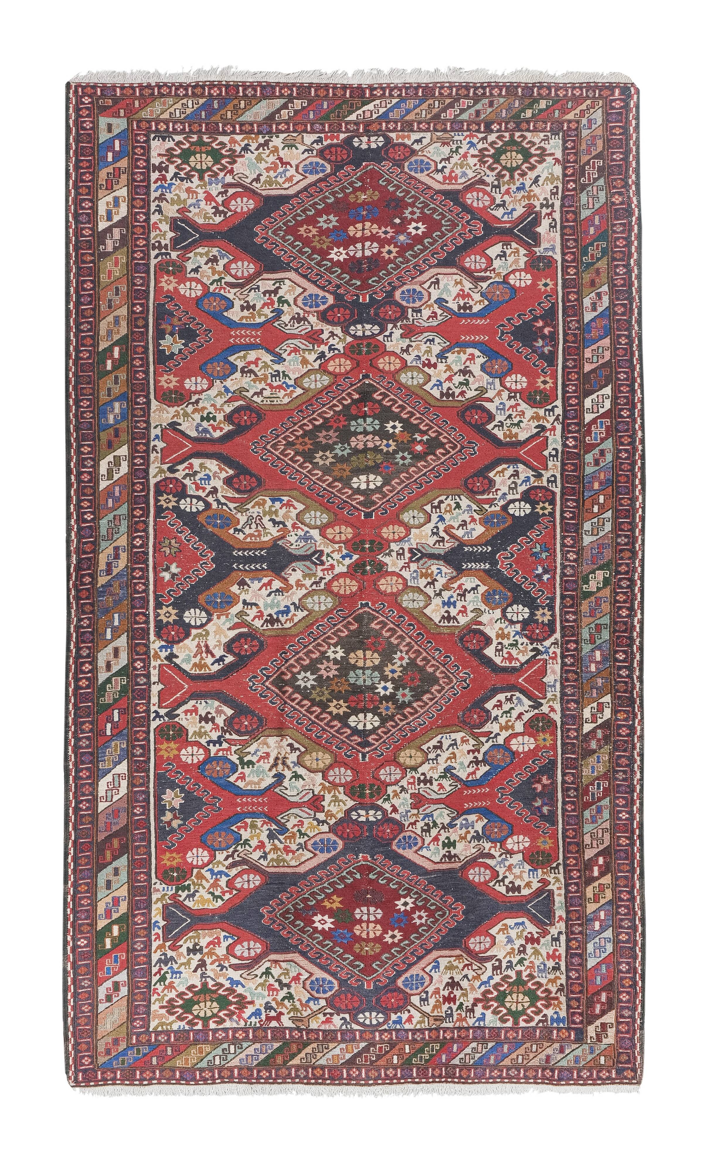 Vintage Turkish rug from Oushak, hand-woven 117x196 cm