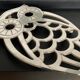 Italy owl trivet in silver metal