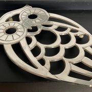 Dessous de plat hibou Italy en métal argenté