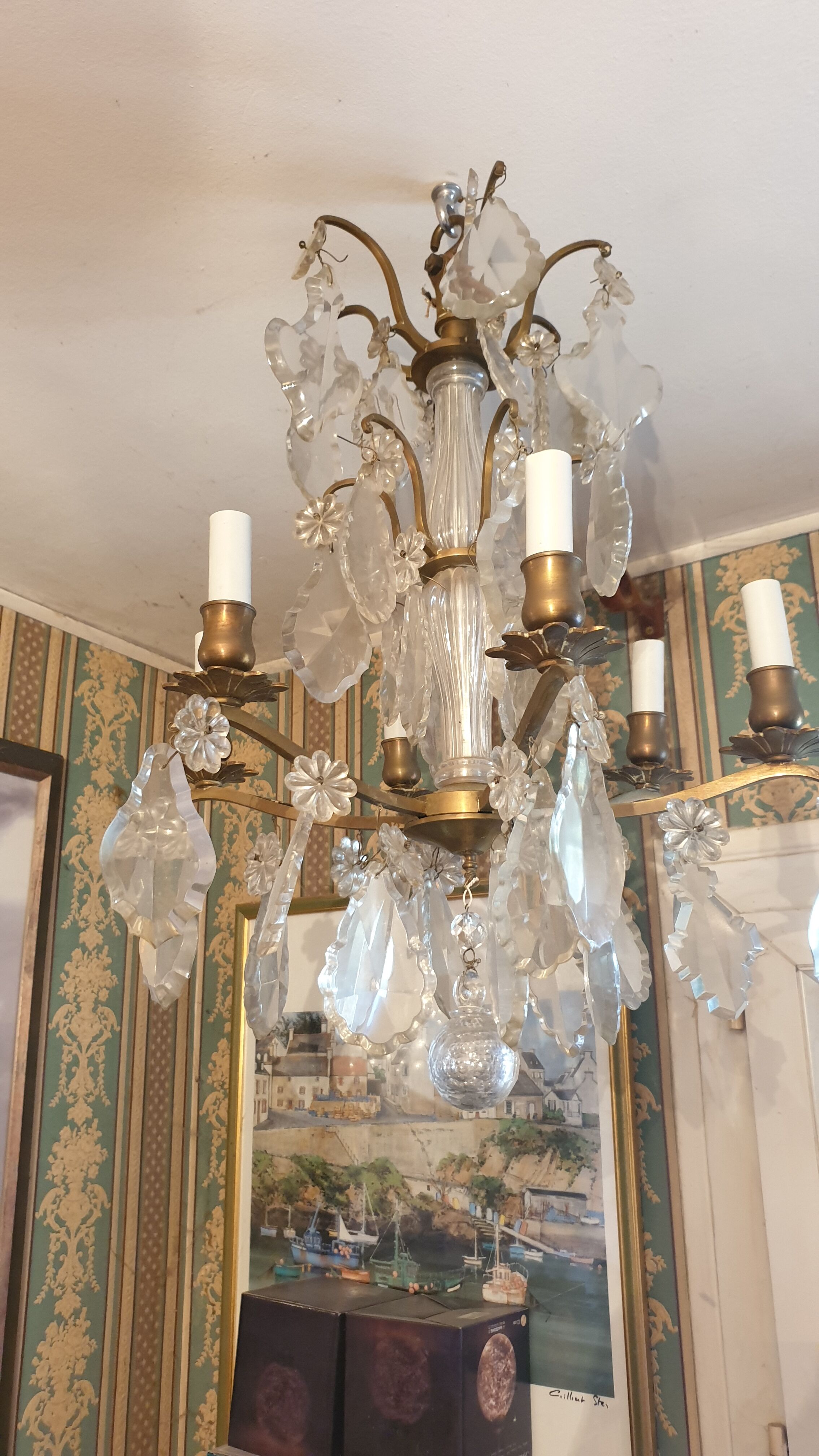 Chandelier cage with tassels