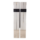 Pair of wall hangers with vintage 70s mirrors italian design